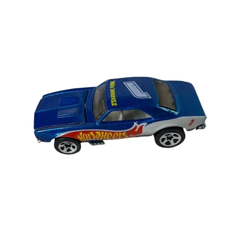 Hot Wheels 67 Camero Blue Die Cast Collectible Race Car Logo u